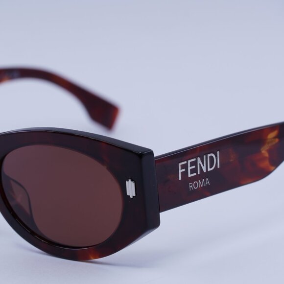 ?️ New Fendi FE40125F 54S Sunglasses - Shiny Red Havana Frame, Bordeaux Lenses main image 7
